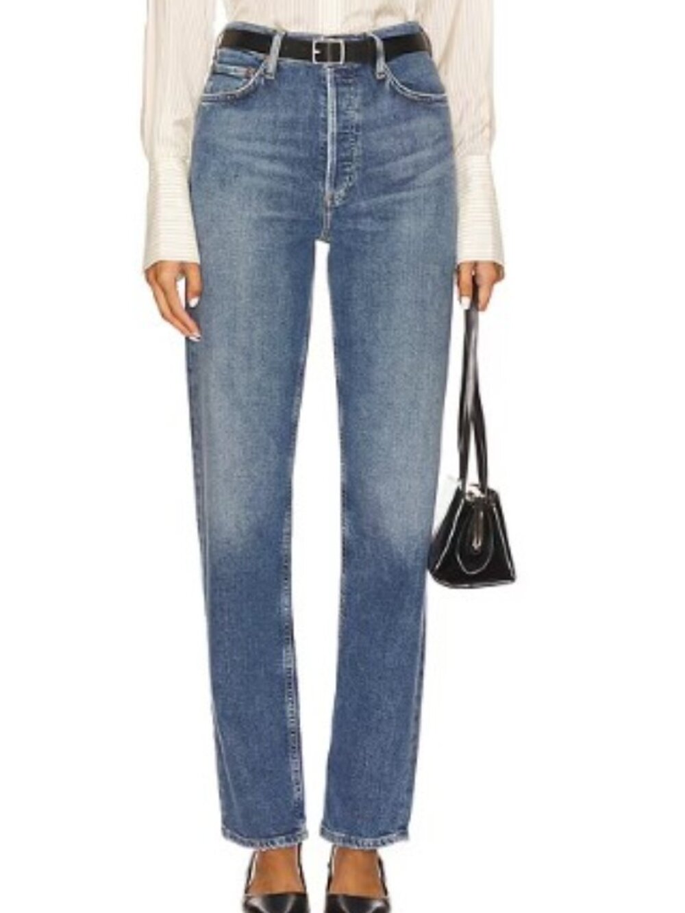 Agolde 90s Pinch Waist Long High Rise Straight Jeans
